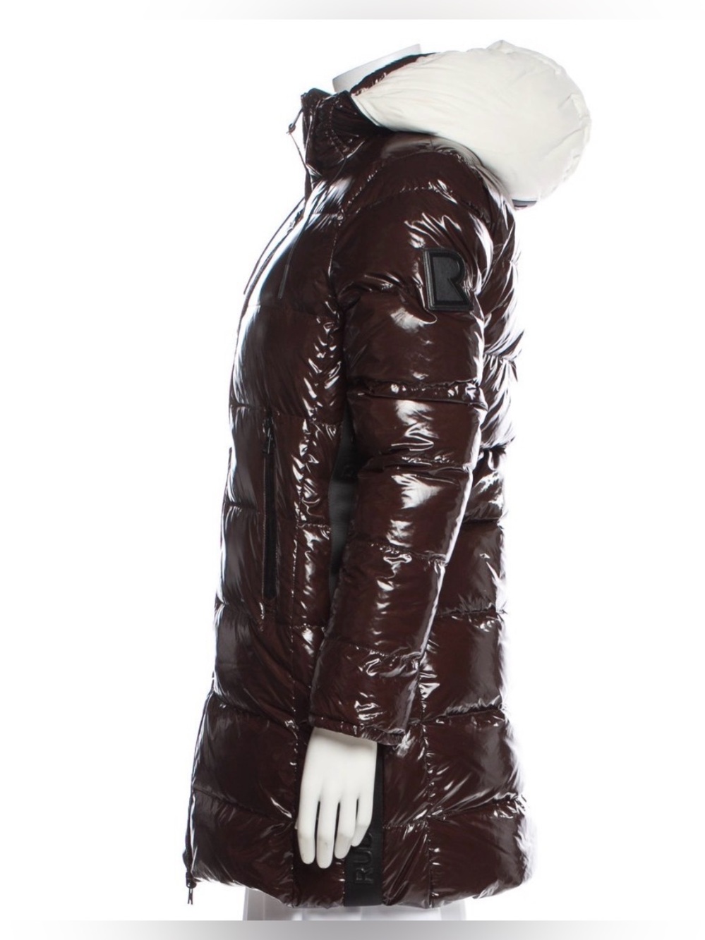 Rudsak Women’s Chocolate Brown white Puffer Coat limited addition reservable